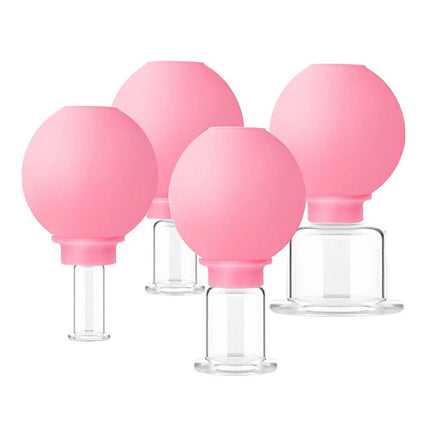 4PCS Facial Cupping Set Glass Face Massage Skincare Tool