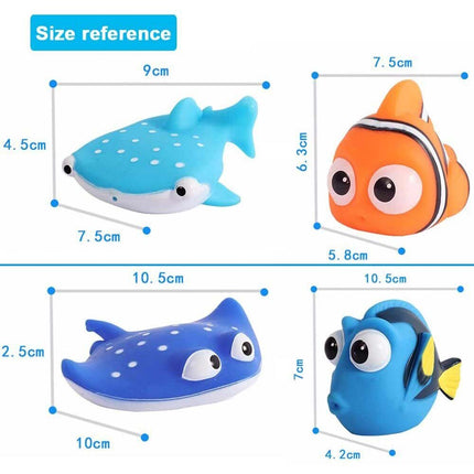 8Pcs Cute Ocean Animal Squirt Bath Toys, Floating Baby Water Play Toys