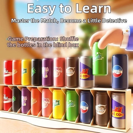 2 Player Duel Board Game, 20PCS Drink Matching Bottle Color Guess Educational Toy