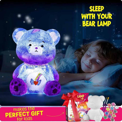 Paint Your Own Bear Lamp Kit DIY Arts & Crafts Painting Set Gift for Kids Boys Girls