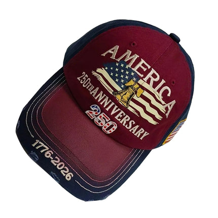 1776-2026 American 250th Anniversary Embroidered Baseball Cap - Gift for Dad