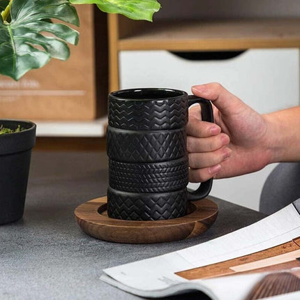 500ML Large Ceramic Tyre Tire Mug Tea Coffee Gift for Birthday Christmas