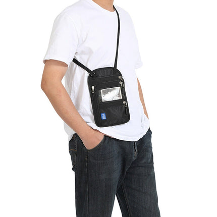 RFID Blocking Neck Passport Holder Anti-Theft Travel Document Wallet