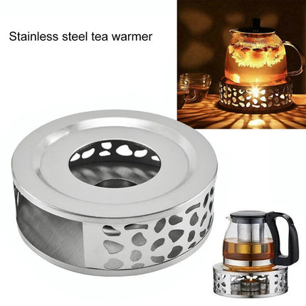Teapot Base Round Candle Heater Stainless Steel Tea Coffee Milk Warmer Home