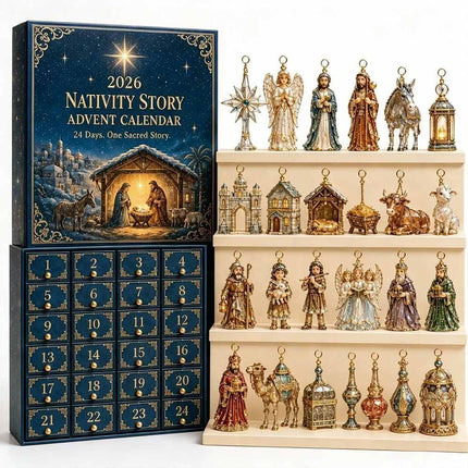 24‑Day Nutcracker Themed Advent Calendar Blind Box, 2D Flat Acrylic Christmas Hanging Ornaments Gift