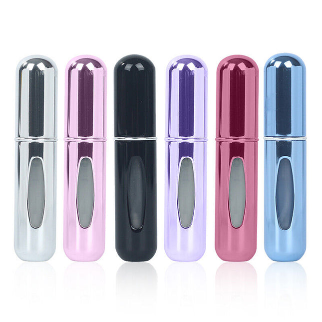 6PC Mini Easy Fill Refillable Travel Perfume Atomizer Pump Spray Pocket Bottle