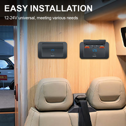 Car DC 12V-24V PD Type C USB Port Fast Charger Socket Power Outlet Panel Charge