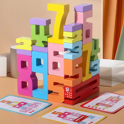 Montessori-Inspired Wooden Number Blocks,Funny Number Count Blocks Toys for Kids