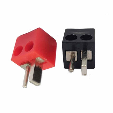 2P Screw Terminal Speaker Plug Connector, Solder-Free DIN T-Type Audio Plug Red & Black Set