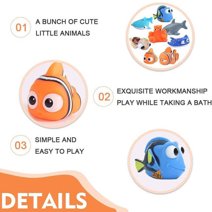 8Pcs Cute Ocean Animal Squirt Bath Toys, Floating Baby Water Play Toys