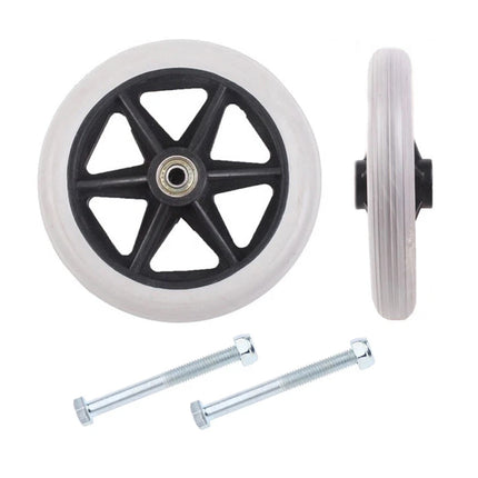 2Pcs 7 Inch Solid Caster Wheels Heavy Duty Replacement Front Wheels for Wheelchair