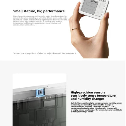Smart Bluetooth Temperature Humidity Monitor 3, Indoor Digital Clock Sensor