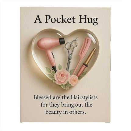 Pocket Hug Heart Token Sweet Gift Ornament for Hairstylists & Hairdressers