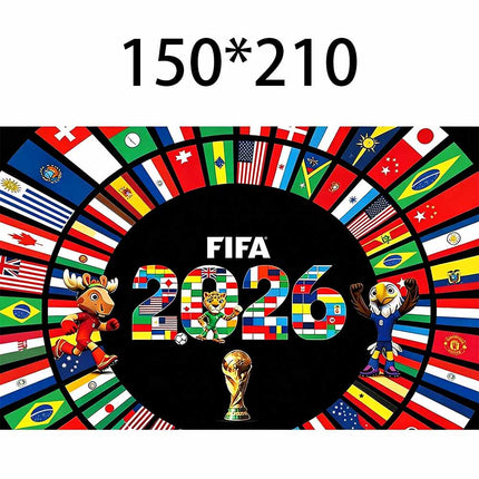 Football National Flag Wall Tapestry, Fan Party Decor Hanging Cloth 180x110CM