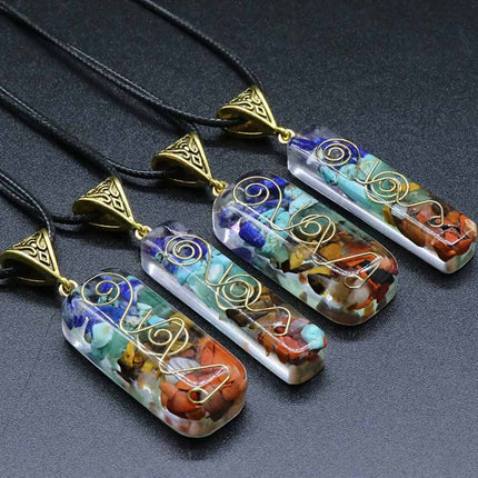 1 Pack 7 Chakra Crystal Necklace, Energy Stone Pendant for Yoga & Meditation, Spiritual Fashion Jewelry