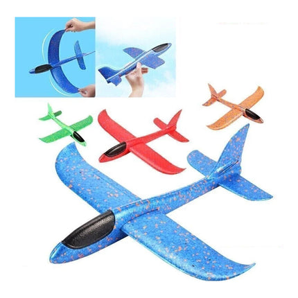 48CM Foam Glider Stunt Plane, Hand Thrown Outdoor Toy with Headlight, Color Random