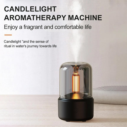 Black Vintage Style USB Plug-In Candlelight Aroma Diffuser and Humidifier 120ml