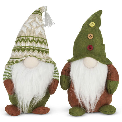 2Pcs Fluffy Bearded Christmas Gnome Ornaments Tabletop Xmas Decor