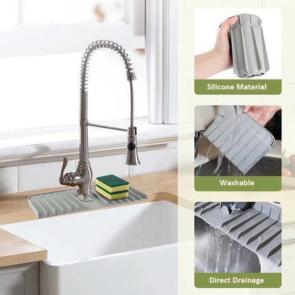 Silicone Faucet Mat for Kitchen & Bathroom: Keep Sinks Dry, Stop Splashes & Speed Up Drying