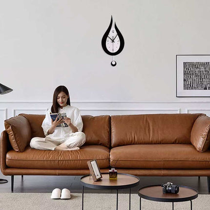 Waterdrop Silent Wall Clock Modern Pendulum Acrylic Wall Hanging Silent Clock