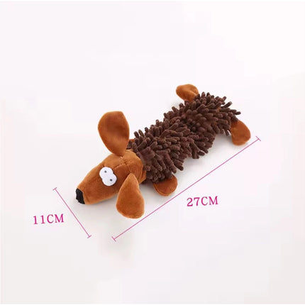 Puppy Chew Toy for Small Dogs: Durable, Squeaky & Brown Animal Shaped
