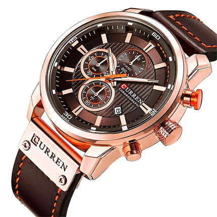 Waterproof Multifunction Chronograph Quartz Sports Casual Wrist Watch for Men