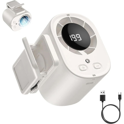 Clip On Car Cooling Fan with LED Display, 360° Rotatable Portable Vehicle Cooler Fan