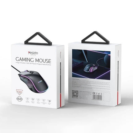 Wired RGB Gaming Mouse, 7200 DPI Optical Sensor, 6 Programmable Buttons, for PC & Laptop