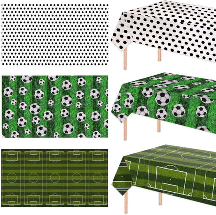 2 Pack Football Themed PE Tablecloth, Disposable Waterproof Table Cover for Sports Party Decoration