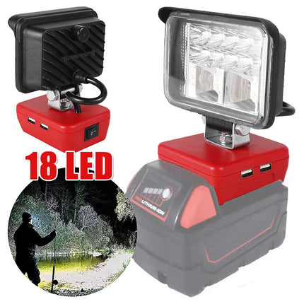 3"Car Wireless LED Work Light Portable For Milwaukee 18V Flood LED Fog Light