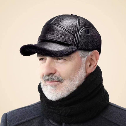 Winter Warm Baseball Cap with Ear Protection - Thickened Earflaps Style for Men