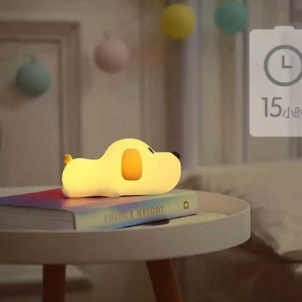 LED Silicone Night Light Rechargeable Cute Puppy Dog Touch Lamp Kids Bedroom Gift
