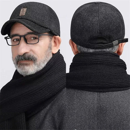 Men's Autumn & Winter Outdoor Thick Warm Adjustable Earmuffs Baseball Cap