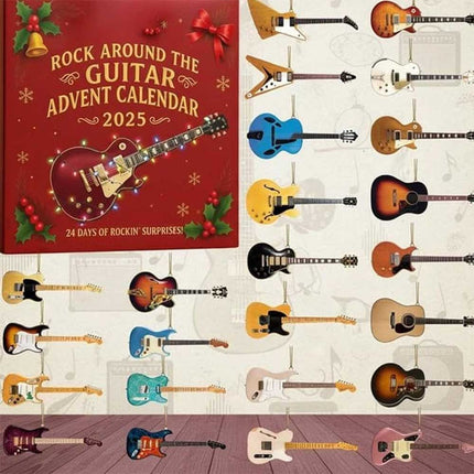 2025 Rock Around the Guitar Advent Calendar – 24 Days Christmas Countdown (2D Flat Design)