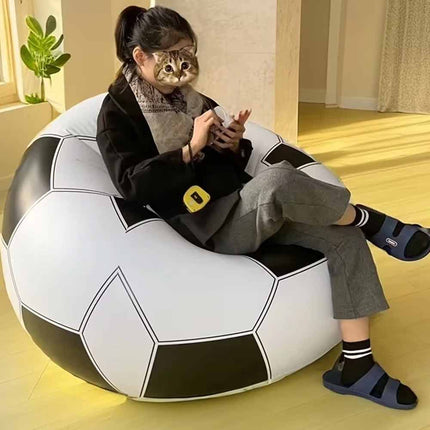 Waterproof PVC Inflatable Chair, Football Style Indoor Outdoor Sofa