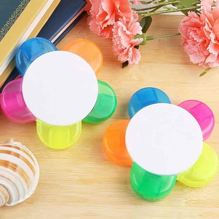 5 in 1 Flower Shaped Highlighter Pen, Multi-Colour Novelty Art Craft Stationery
