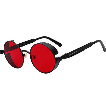 Classic Steampunk Sunglasses for Men and Women Retro Round Metal Frame Sunglasse