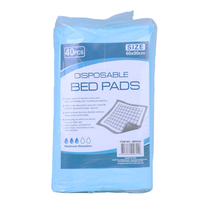 40PK Economy Pads Adult Incontinence Disposable Bed Pee Underpads 60 x 90cm OZ