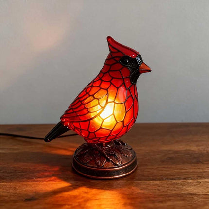 Red Resin Bird Lamp: Sheremart & Fanyil Cardinal Lamp