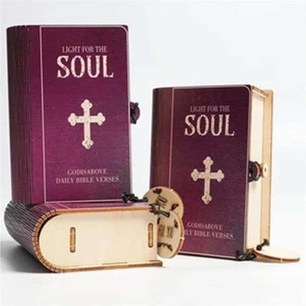 Handmade Wooden Bible Verses Box + 150PCS Daily Scripture Verse Cards