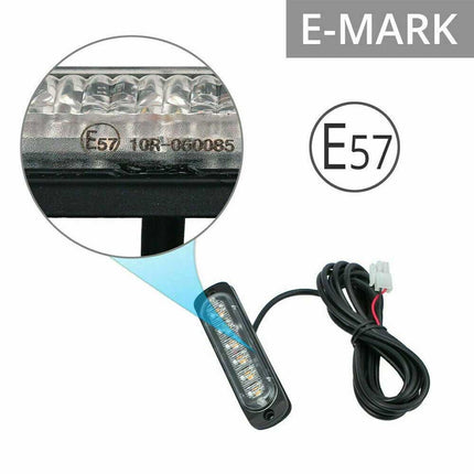 4-Pack 6-LED Amber Recovery Strobe Light 12V Flashing Marker Beacon Light Bar for Cars