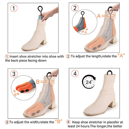 Adjustable Shoe Boot Stretcher Shaper for High Top Footwear, Single Pack Size L