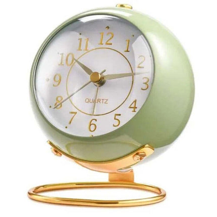Retro Silent Alarm Clocks Cute Bedside Desktop Alarm Clocks with Night Light