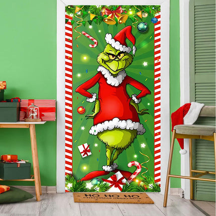 Christmas Porch Sign Door Banner, Festive Holiday Hanging Decoration for Front Door