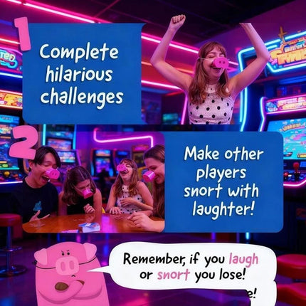 The Oinkcredible "You Laugh You Lose" Party Game - 5 Pieces, 2026 Pig Snout Game