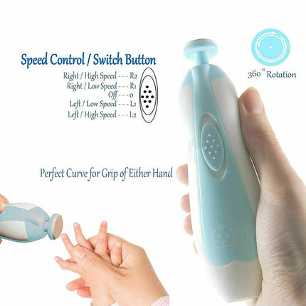 6IN1 Electric Baby Nail Trimmer Infant Newborn Safe Grinder Clipper Tools Set