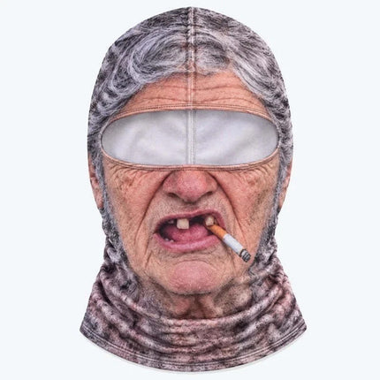 3D Funny Face Balaclava Ski Mask, Winter Windproof Full Face Cover for Motorcycle Cycling Outdoor Sports