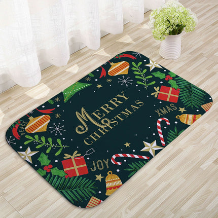 50×80CM Christmas Santa Pattern Outdoor Doormat Xmas Home Decor Rug