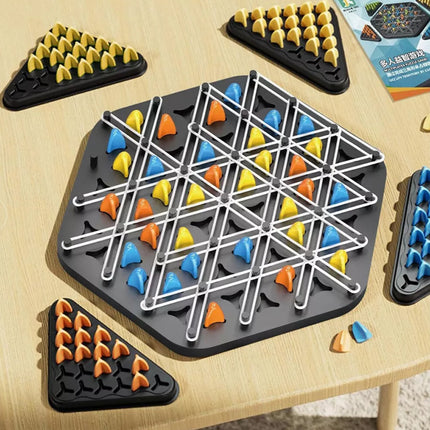 Chain Triangle Chess Game Triggle Rubber Band Game for Kids Adults