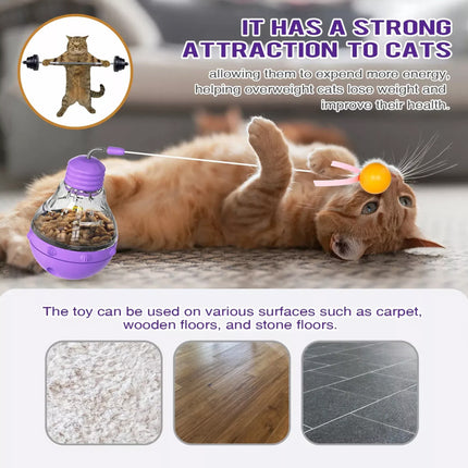 Interactive Cat Toys For Indoor Cats With Ball and Feather Pets Toy